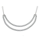 Silver Nipple Clamps With Double Chain Default Title > Bondage Gear > Nipple Clamps